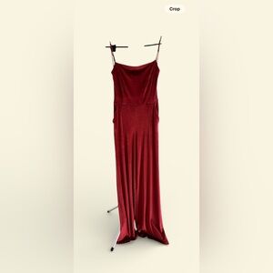 Lulu's Jumpsuit Hopeful Heart Velvet Backless Wide Leg-NWT